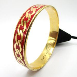 Juicy Couture Bangle Bracelet Red Enamel Gold Tone